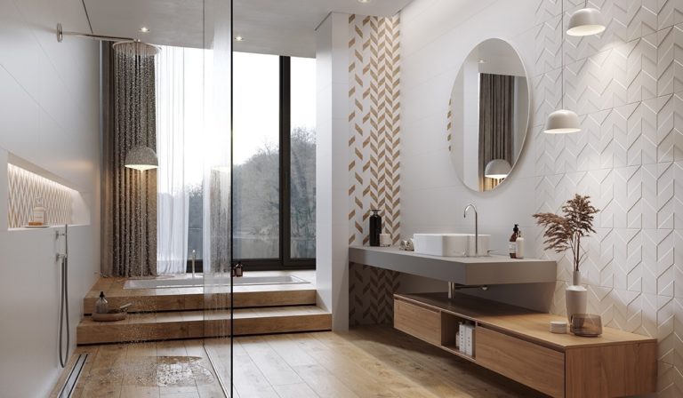 Minimalistyczna łazienka z płytkami gresowymi: prostota i elegancja